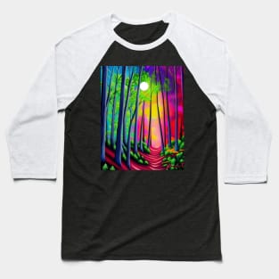 Beautiful Forest Moonlight Baseball T-Shirt